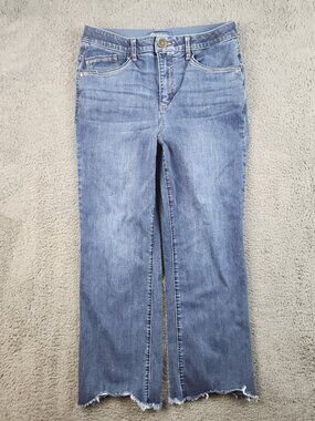 Democracy AB Solution High Rise Straight Leg Frayed Hem Ankle Jeans Women's 10